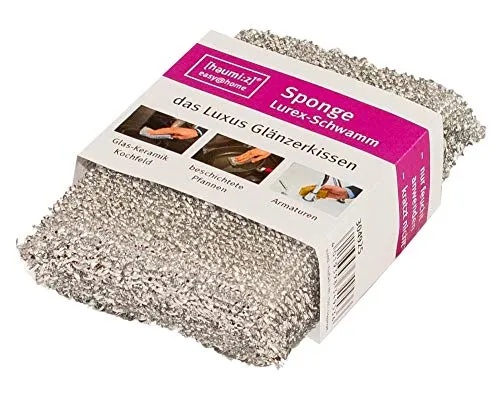 homiez Glänzerkissen Lurex Putzschwamm, Topfreiniger, Topfschwamm, 13 x 8 x 2,5 cm