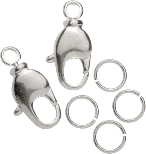 Glorex Karabiner drehbar 12 mm 5 Stück, silberfarben