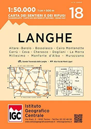 Produktbild Wanderkarte 18 Langhe 1:50000: Altare