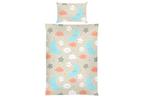 Bestgoodies Kinderbettdecke + Kopfkissen Kinder Betten-Set inkl. Bettwäsche, Füllung: 100% Polyester, Klimafaser, Bettbezug aus 100% Baumwolle - Steppbett