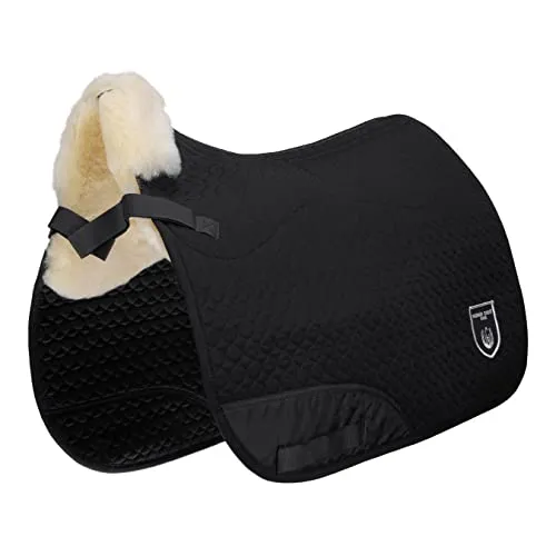 Werner Christ ® Schabracke Champ D Ultra Doppeltasche - Reitkissen mit Lammfell im Sitzbereich für erhöhten Komfort und Stoßdämpfung. Ideal für Dressurreiten, passt sich anatomisch dem Pferderücken an und ist maschinenwaschbar.