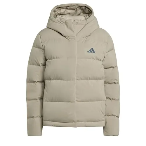 adidas Women's Helionic Climawarm Daunenjacke mit Kapuze Silver Pebble M