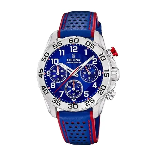 Festina Junior Collection 20458/2 - Stylische Kinderuhr in Blau - Kinderuhr mit 37 mm Edelstahlgehäuse und blauem Zifferblatt, wasserdicht bis 5 ATM, ideal für aktive Kids.