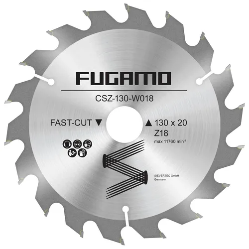 Kreissägeblatt 130 mm HM 18 Zähne Bohrung 20 / 16 mm für Holz Hartholz