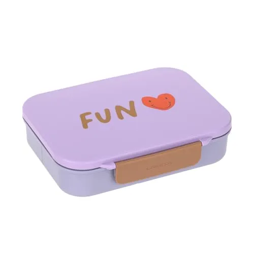 Lässig Bento-Lunchbox Little Gang Heart lilac - Stylische Bento-Lunchbox in lila, ideal für Kinder. Praktische Fächer halten Snacks frisch und sortiert für die Schule oder den Ausflug.