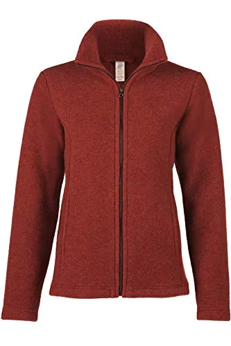ENGEL Jacke Merino Wollfleece Damen, 46-48/46/48, Terracotta Melange 071E