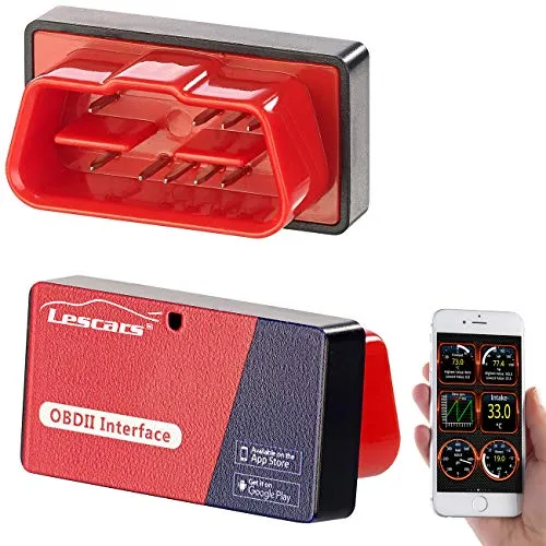 Lescars OBD Adapter Bluetooth: OBD2-Adapter mit ELM327-Chip und Bluetooth, für Smartphones (ODB2, OBD Stecker, Auslesestecker)