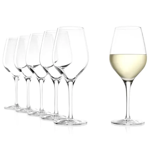 Stölzle-Lausitz Exquisit Weißweinkelch Set, 6 Stück - Elegante Weißweingläser aus hochwertigem Kristallglas, spülmaschinenfest und bruchsicher. Ideal für Gastronomie und Privathaushalt, mit optimaler Entfaltung der Weinaromen.