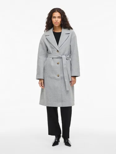 Viclaudia L/S Long Coat - Noos von Vila - Eleganter Langmantel für Erwachsene mit einem stilvollen Fly-Away Kragen, ideal für jeden Anlass und perfekt für die kühle Jahreszeit.