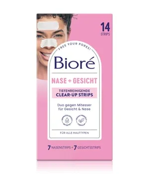 Biore Clear-Up Strips - 14 Stück für Gesicht und Nase - Streifen zur effektiven Entfernung von Mitessern und Unreinheiten für alle Hauttypen. Mit C-Bond Technologie für eine gründliche Tiefenreinigung der Gesichtsporen. Ideal für die wöchentliche Anwendung auf der T-Zone.