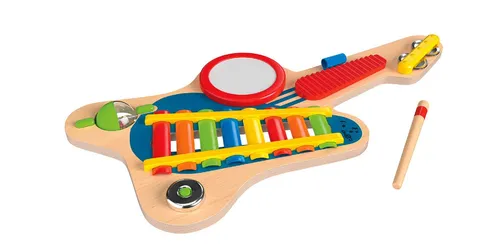 Playtive Spiel-Gitarre, (Set, 2 tlg), aus Echtholz, inkl. Schlägel, fördert Motorik