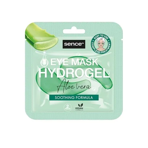 Sence Aloe Vera Hydrogel Eye Mask, Vegan, Gesichtspflege zur Entspannung der Haut und gegen Augenringe mit Vitamin A und Vitamin C, Beauty Skincare Under Eye Patches (3 x 6ml)