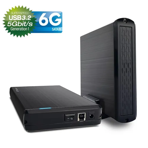 FANTEC DB-G35U3-6G Externes Festplattengehäuse aus schwarzem Aluminium