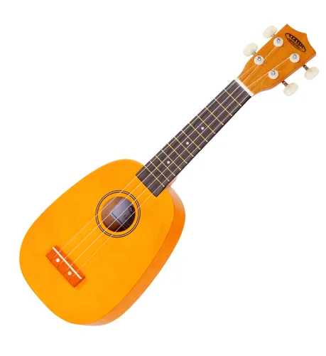 Classic Cantabile US-100P Sopran-Ukulele Pineapple - Sopran-Ukulele im Ananas Design mit 12 Bünden und leichtgängiger Gitarren-Mechanik, ideal für Einsteiger und Musikliebhaber.