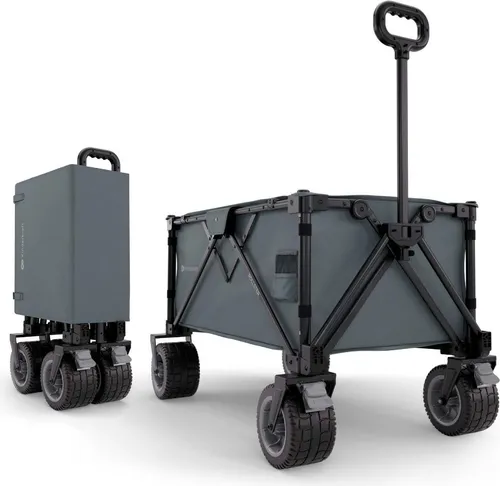 Kinderkraft ROLLSTER Transportwagen klappbar, geländetauglich, bis 100 kg Belastung, Grau