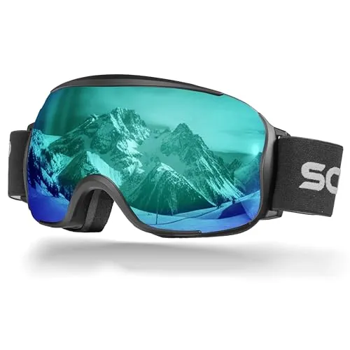 SCHNORR Skibrille Kryos Blau S3 | Sphärisch, Anti-Fog, Full REVO, UV400 Skibrille Männer, Ski Brille Frauen, Snowboardbrille, schlechtes Wetter, Schibrille, Skiing Goggles