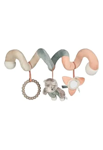 Sterntaler Spielzeugspirale Katze Lilly - Spielzeug aus Feincord, Microfleece und Flausch, zum Befestigen am Baby Bett - Kinderwagen Spielzeug - Spielzeug mit Rassel, Spiegel und Silikonring, bunt