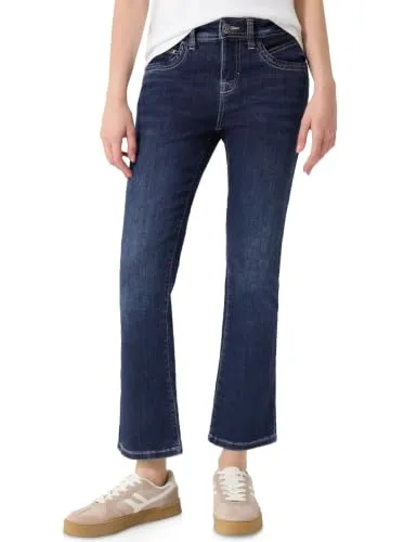 Street One Studio Mid Waist Kick Flare Jeans – Skinny Fit Dark Blue Wash 31