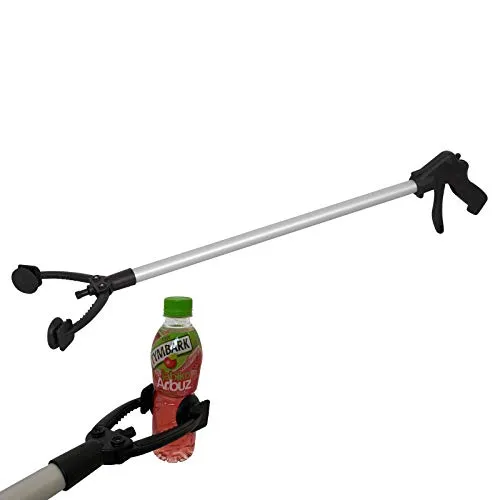 Greifzange | Müllgreifer | Armverlängerung | Greifhilfe für Senioren | Aluminium | Kunststoff | 88cm | schwarz/silber 1