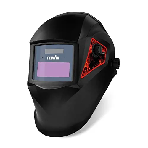 Telwin Schweißerhelm Tribe 9-13 - Automatischer Verdunkelungsfilter - Schweißzubehör mit leichtem Design und schnellem Rückkehrmechanismus des LCD-Filters, ideal für WIG-, MIG-MAG- und MMA-Schweißen.