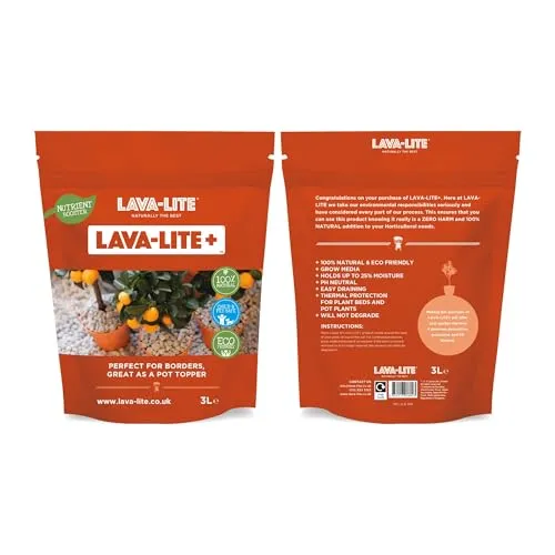 Jardinion Pflanzgranulat aus Lavastein – 3 Liter - Natürliches Pflanzgranulat aus 100% Lavagranulat, speichert Feuchtigkeit und Nährstoffe, schützt Pflanzenwurzeln vor Frost und ist tierfreundlich.