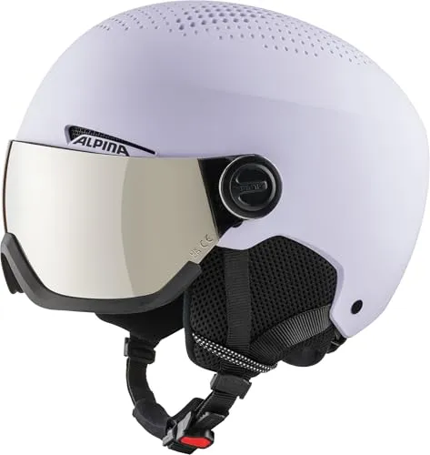 Alpina Arber Visor Q-lite lilac matt (51) 54-58 - Herren & Unisex Skihelme mit integriertem Visier für beste Rundumsicht, robuster Hardshell-Außenschale und intelligentem Venting System für optimalen Komfort beim Skifahren.