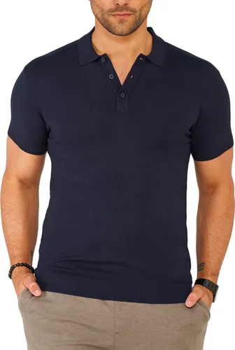 SOULSTAR Herren Poloshirt S2PRELY Herren Basic Kurzarm Knit Polo Hemd Feinstrick