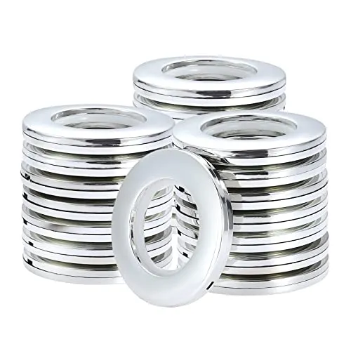 Kinsinder 32 Stück Vorhang Ösenringe, Ösen für vorhänge, Silber Vorhangringe 40mm Innendurchmesser Gardinen Ösen für Fenstervorhang, Duschvorhang, Wohnaccessoires Deko (Helles Silber)