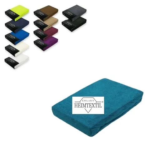 EXKLUSIV HEIMTEXTIL Frottee Spannbettlaken 180 x 200 cm - Spannbetttücher aus 80% Baumwolle, 20% Polyester, Öko-Tex zertifiziert, mit Rundumgummizug für perfekten Halt und faltenfreie Oberfläche, ideal für Matratzenhöhen bis 25 cm.