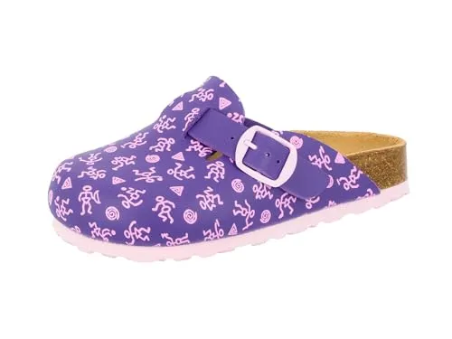 Lico Unisex Kinder Bioline Clog Kids Pantoletten, Lila Rosa, 33 EU - Clogs & Pantoletten für Mädchen, leicht und bequem, ideal für den Sommer und Freizeitaktivitäten.