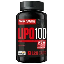 Body Attack LIPO 100® - 120 Kapseln - Sportnahrung mit neuester LIPO 100 Formel, enthält Koffein aus grünen Kaffeebohnen und Grüntee-Extrakt für optimale Leistungssteigerung.