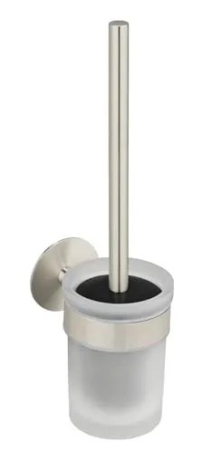 Schöner Wohnen Kollektion WC-Garnitur Meleto - Elegante WC-Garnitur in matt schwarz mit rostfreiem Edelstahl und satiniertem Glas. Einfache Wandbefestigung ohne Bohren für mehr Komfort im Badezimmer.