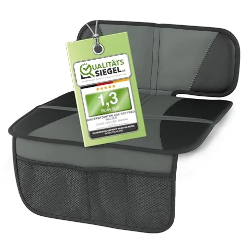 Walser Kindersitzunterlage Tidy Fred - Sitzauflagen für Autositz, rutschfest und ISOFIX-kompatibel - schützt effektiv vor Kratzern, Nässe und Verschmutzungen, ideal für Familien mit kleinen Kindern.