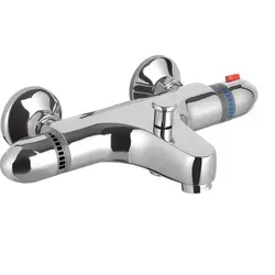 SCHÜTTE 52440 SUPRA Thermostat Wannenbatterie - Armaturen mit Temperaturregulierung und Sicherheitsfunktion, ideal für Familien. Verbrühschutz bei 38 °C für sorgenfreies Baden.