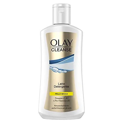 Olay Olaz Cleanse Reinigungsmilch für trockene Haut, entfernt mühelos auch Augen-Make-up, 200 ml