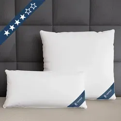 casimum 3-Kammer-Kopfkissen PREMIUM Daunenkissen 80x80 - Kissen für Rückenschläfer & Seitenschläfer, hypoallergen und pflegeleicht, perfekt für Allergiker, hergestellt in Deutschland mit 90% Daunen für optimalen Schlafkomfort.