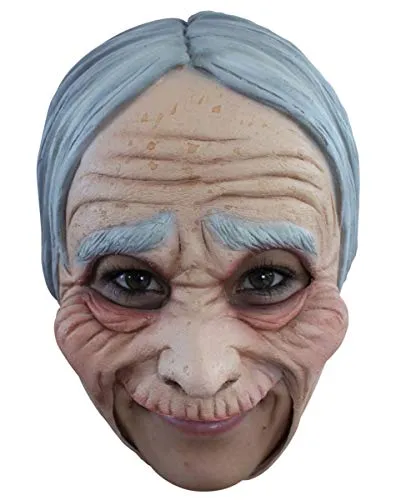 Horror-Shop Oma Maske mit Falten von Horror-Shop