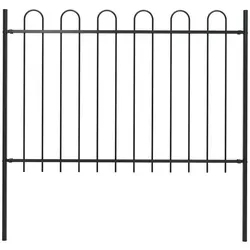 furnicato Gartenzaun Boxtel mit Bügelaufsatz, Schwarz, 181 x 120 cm