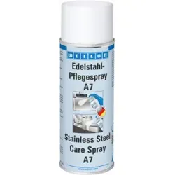 WEICON Edelstahlpflege-Spray A7 - 3 in 1 für Lebensmittelbereiche - Edelstahlreiniger für die Lebensmittel- und Getränkeindustrie, NSF-zertifiziert. Reinigt, pflegt und schützt gebürstete, matte und polierte Edelstahlflächen effektiv.