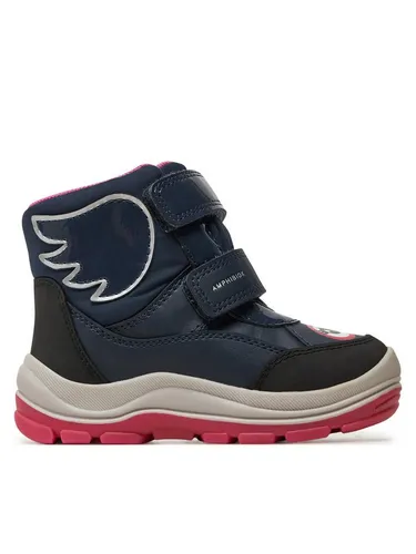 Geox Jungen Mädchen B FLANFIL Girl B ABX Snow Boot, Navy/Fuchsia, 27 EU - Baby Stiefel für Mädchen, wasserdicht und atmungsaktiv, idealer Schutz bei Regen und Kälte dank hervorragender Wärmedämmung.