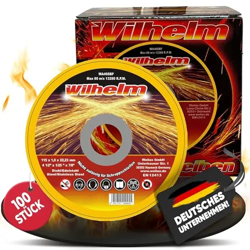Wilhelm Trennscheiben Ø 115 Edelstahl Metall Stahl Inox Blech Flexscheiben Extradünn 100 x