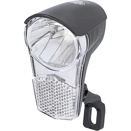 FISCHER Fahrrad Dynamo LED-Frontlicht 25 Lux, mit Scheinwerferhalter und Überspannungsschutz, StVZO-zugelassen