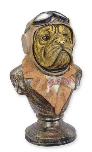 Aubaho Dekoobjekt Bulldogge als Pilot