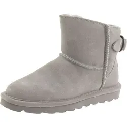 BEARPAW Betty Damen Winterstiefelette Lammfellstiefel 2713W Hellgrau - Größe 42 EU - Stylische Winterstiefelette mit wasserabweisender Imprägnierung und warmem Lammfellfutter. Ideal für kalte Tage und modische Akzente.
