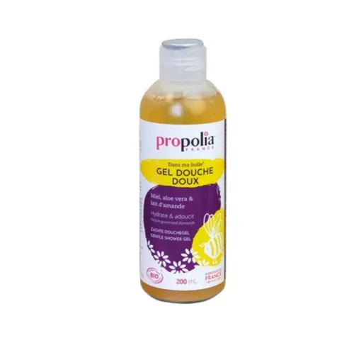 propolia Körpergel Sanftes Bio Duschgel Mandel Aloe Vera Honig für empfindliche Haut, 1-tlg., Hypoallergenes Duschgel Bio mit Mandelmilch & feuchtigkeitsspendend