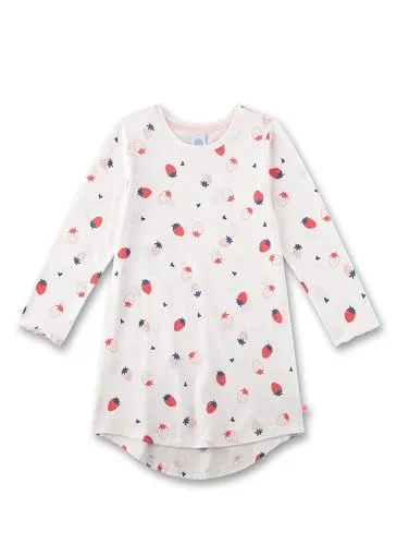 Sanetta Mädchen-Nachthemd Langarm beige Erdbeere - Bequemes langärmeliges Nachthemd für Mädchen in beige mit Erdbeermotiv. Hergestellt aus 100% Baumwolle bietet es hohen Tragekomfort und ist pflegeleicht, ideal für entspannte Nächte.