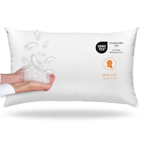 sleepling Daunenkissen Federkissen 40x60 cm, Kopfkissen, 100% Daunen & Federn, Kissen 40 x 60 cm, Bezug 100% Baumwolle, waschbar, Made in EU, Oeko-Tex