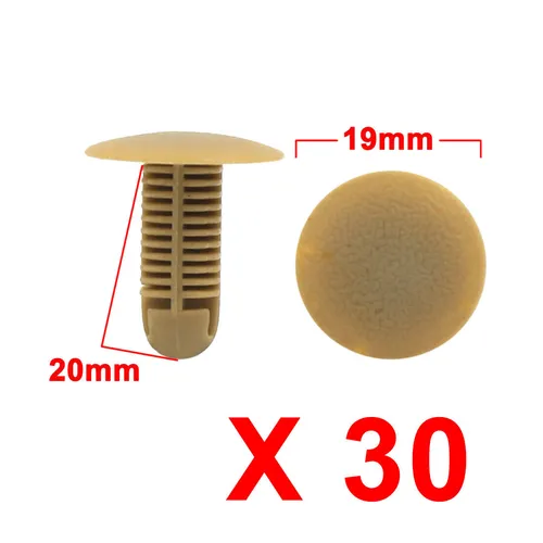 30stk 8x8mm Loch Beige Auto Trim Türverkleidung Befestigunglaschen Nietverbinder