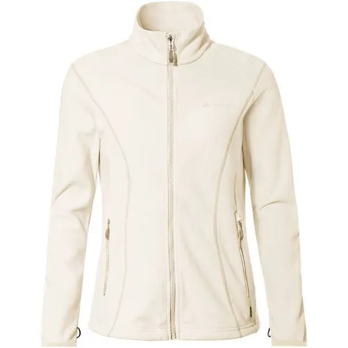 VAUDE Rosemoor II Fleecejacke Damen - Ecru Uni, Größe 42 - Funktionsjacke aus hochwertigem Polartec-Fleece, kuschelig weich und ideal für Outdoor-Aktivitäten; mit Kinnschutz, durchgehendem Reißverschluss und praktischen Reißverschlusstaschen.