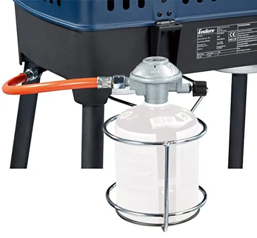 Enders® KARTUSCHENHALTER-SET für URBAN und EXPLORER 2092 - Praktisches Grill-Zubehör für Gasgrills, ermöglicht mobilen Einsatz mit Schraub-Gaskartuschen, inklusive Halterung, Schlauch und Druckminderer.